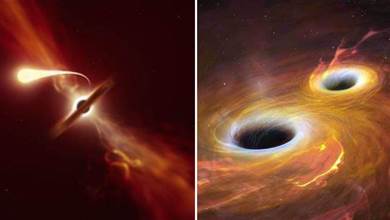 1.54億倍太陽質量的黑洞，將吞噬630萬倍太陽質量的黑洞