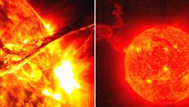 太陽出現創紀錄的巨大火焰，長達300萬公里，幸虧沒有朝向地球噴