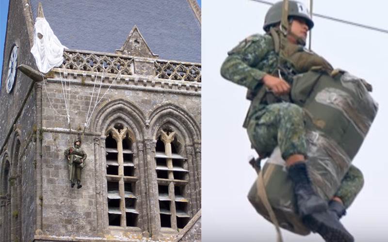 傘兵連掛教堂屋頂外74年，二戰他「忙憋氣裝沒命」，最後結果竟出乎意料