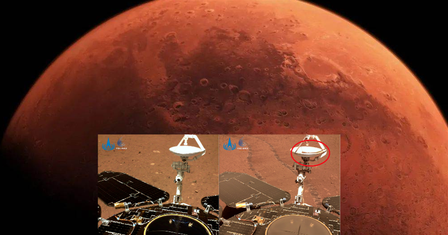 在火星行駛1784米后，祝融號發回一張自拍照，這些照片讓人深思