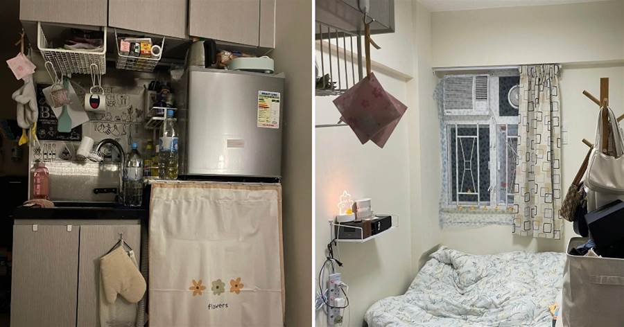 24歲香港姑娘住進2.4坪劏房，沒想到，巴掌大的空間卻有「廚衛臥」：麻雀雖小五臟俱全