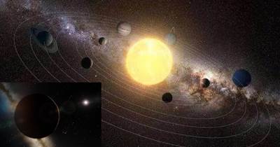 太陽系的黑暗地球，有各種天體，其中一個繞太陽一周要11400年