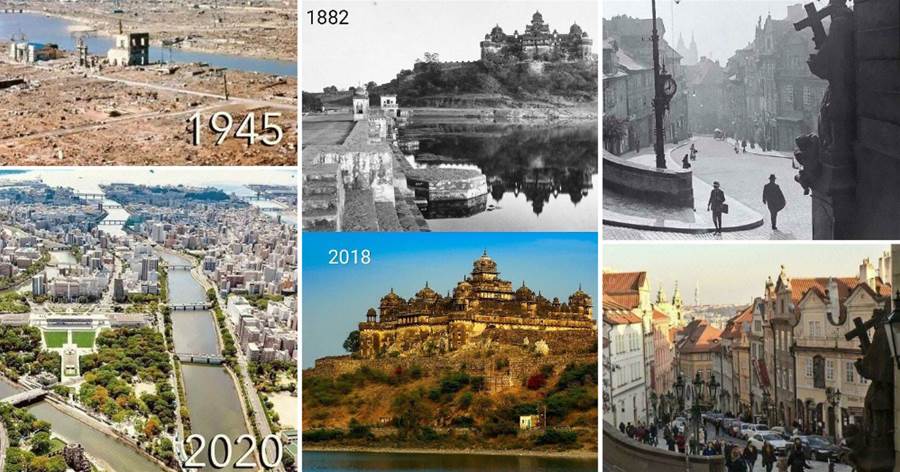 94張罕見的世界景點歷史與現在的對比照，從李小龍的家，到75年前轟炸後的廣島