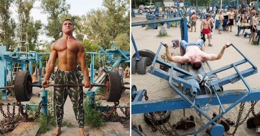 烏克蘭用廢棄坦克改成的破健身房，卻走出了無數肌肉猛男