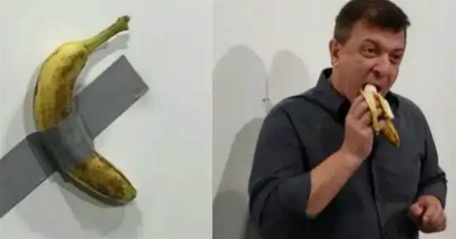 85萬一根的香蕉，在展覽會上被游客因饑餓一口吃掉，游客結局如何