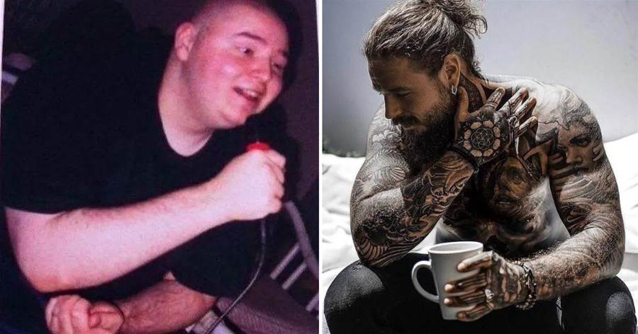 胖小哥一年減重80公斤猛變肌肉男，紋身之下是他一路走來的傷疤…
