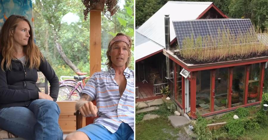 夫妻倆買下田園小木屋，屋頂種菜，太陽能供電，「離網」生活14年