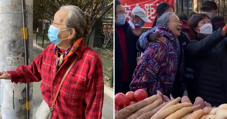 86歲李明啟推小車買菜，和粉絲合影打招呼接地氣，打扮樸素太低調